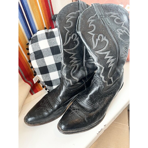 Larry Mahan Vintage Bullhide Round Toe Cowboy Boots Mens 10 D Western - Picture 2 of 14
